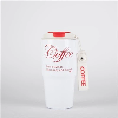 Tassa de cafè d'acer inoxidable amb tassa de cafè de ceràmica interior amb nansa